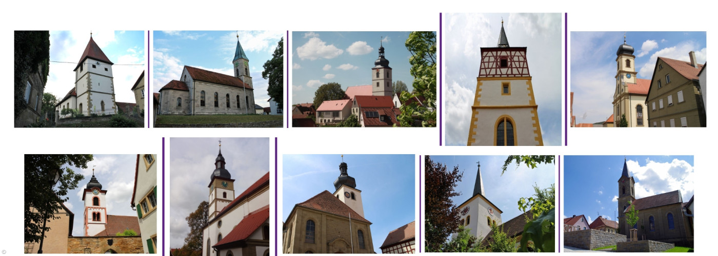 Kirchen der Pfarrei Hellmitzheimer Bucht