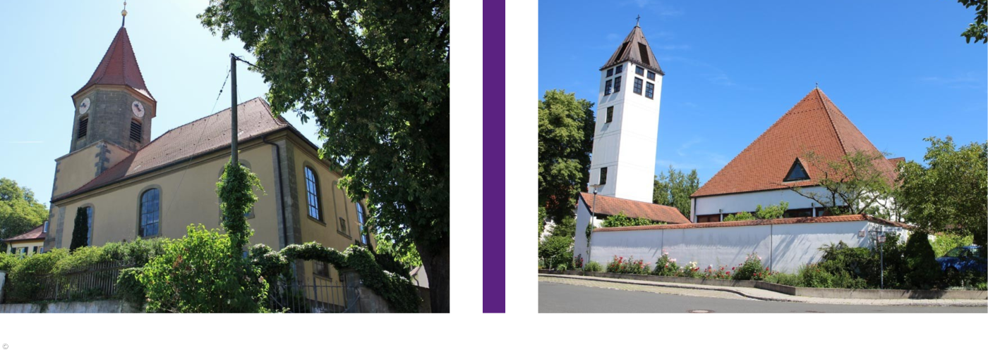 Kirchen in Schnodsenbach und Scheinfeld