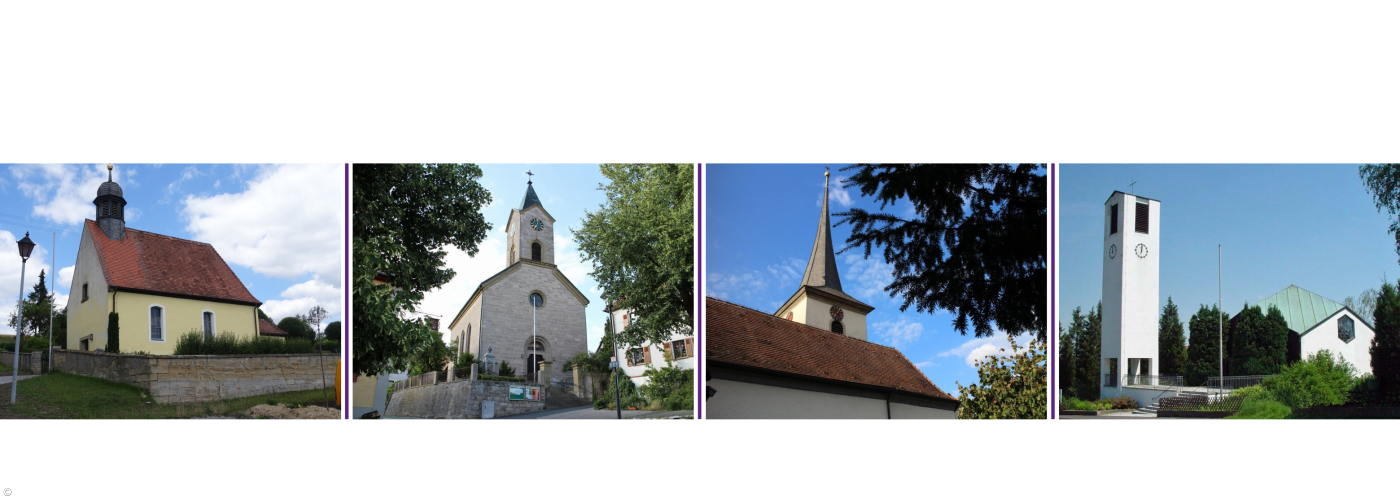 Kirchen in Ziegenbach, Unterlaimbach, Oberlaimbach, Markt Bibart