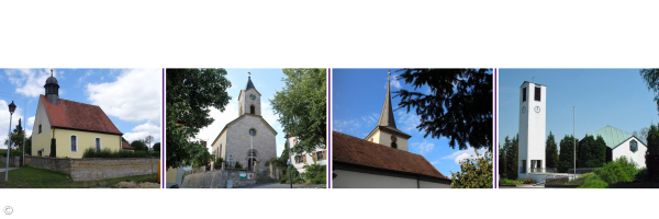 Kirchen in Ziegenbach, Unterlaimbach, Oberlaimbach, Markt Bibart