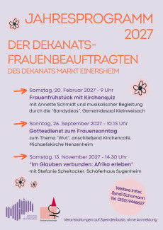Jahresprogramm Dekanatsfrauen
