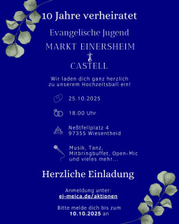 Einladung zum Hochzeitsball der EJ MeiCa am 25. Oktober 2025