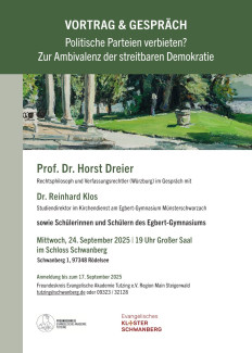 Plakat zum Vortrag Politische Parteien verbieten? 