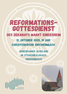 Einladung zum Reformationsgottesdienst am 31.10.25 um 19 Uhr in der Christuskirche Kirchrimbach