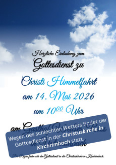 Gottesdienst zu Christi Himmelfahrt in der Christuskirche in Kirchrimbach