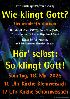 Veranstaltungsplakat Wie kling Gott? am 18.05.25 in Kleinweisach und Schornweisach